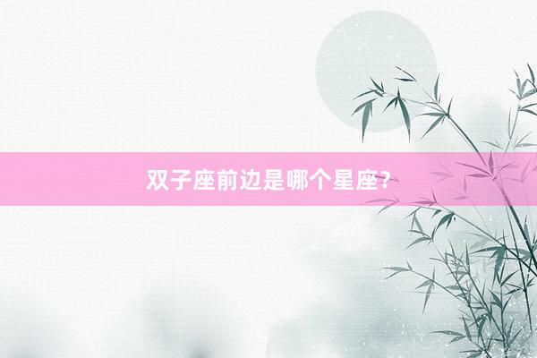双子座前边是哪个星座？